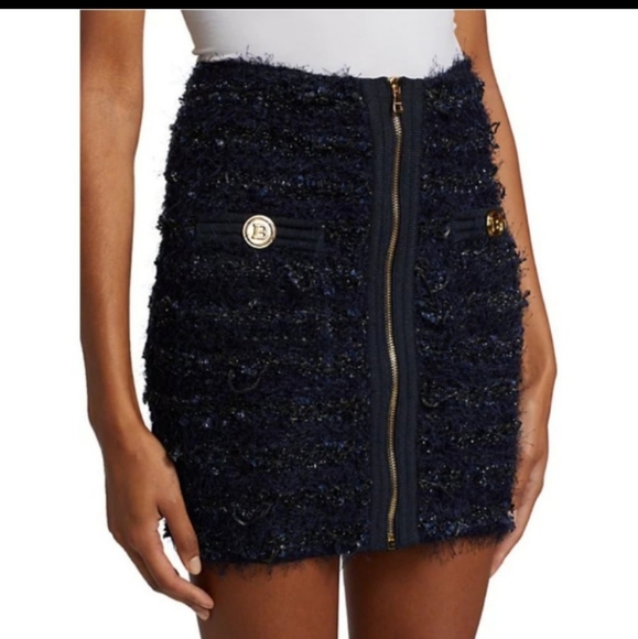 BALMAIN high-waist Wool Skirt NWT - Picture 5 of 14